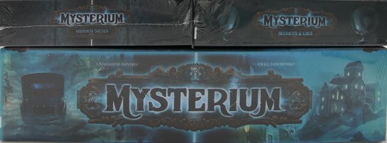Thumbnail van een extra afbeelding van het spel Mysterium met de uitbreidingen Hidden Signs en Secrets & Lies.