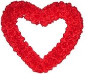 Groot love/Valentijnsdag decoratie hart 70 cm rood gevuld met rode rozen - versiering / decoratie