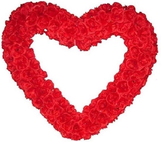 lobby uitrusting Verlichten Groot love/Valentijnsdag decoratie hart 70 cm rood gevuld met rode rozen -  versiering... | bol.com