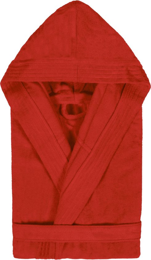 Peignoir avec capuche Uni Cool Velour Red col roulé 2307 taille L