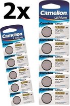 10 Stuks (2 Blisters a 5st) - Camelion CR2025 3v lithium knoopcel batterij