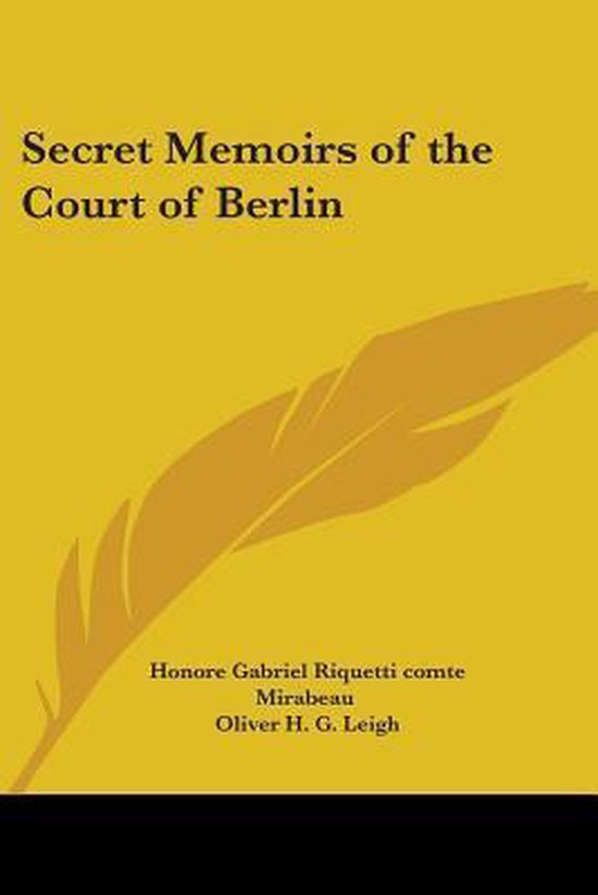 Secret Memoirs Of The Court Of Berlin - cover