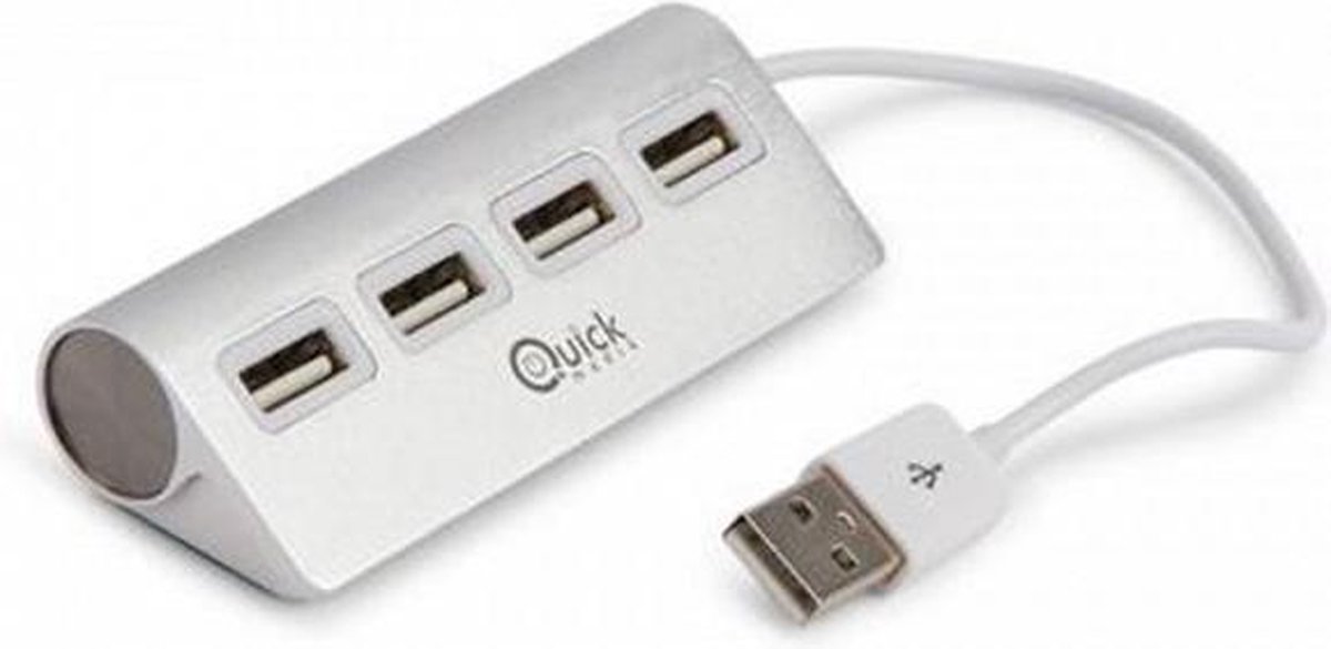 Image of 4-Port USB Hub Quick Media QMH204P Apple HOT SWAPPABLE White Aluminium