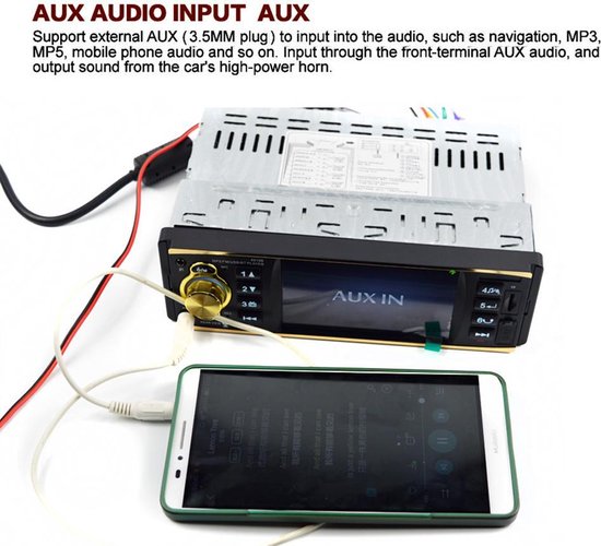 Autoradio 4.1 inch Mp5-speler Telefoon AUX-IN FM/USB/1... | bol.com