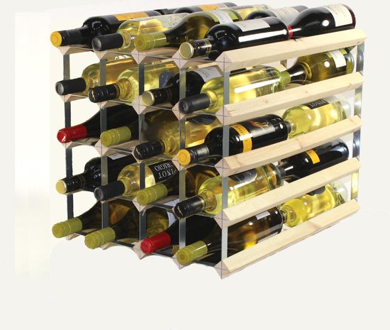 Casier à vin bois brut 40 bouteilles double profondeur | bol.com
