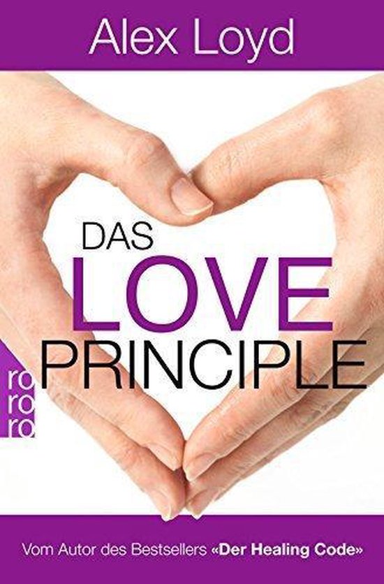 Boek "Das Love Principle" door Alex Loyd met handen die een hart vormen.