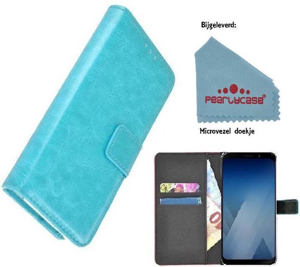 Pearlycase® Wallet Bookcase Geschikt voor Huawei P20 - Turquoise effen