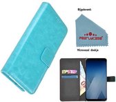Pearlycase® Wallet Bookcase voor Huawei P20 - Turquoise effen