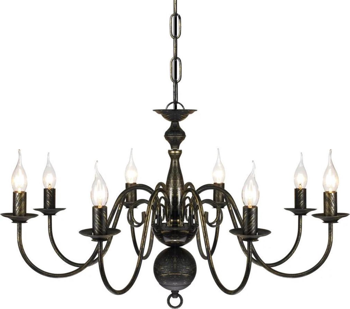 Hanglamp lamp kroonluchter zwart antiek metaal chandelier | bol.com