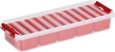 Sunware Q-line Mixed opbergbox - 2,5L -  inlc. 7 uitneembare bakjes  - rood/transparant