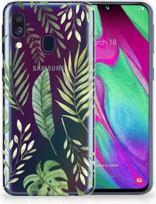 TPU Siliconen Hoesje Samsung Galaxy A40 Back Cover Leaves