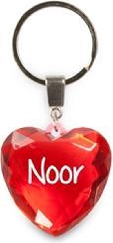 sleutelhanger - Noor - diamant hartvormig rood