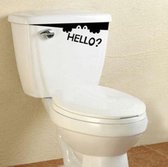 Grappige sticker met Hello voor het toilet of wc