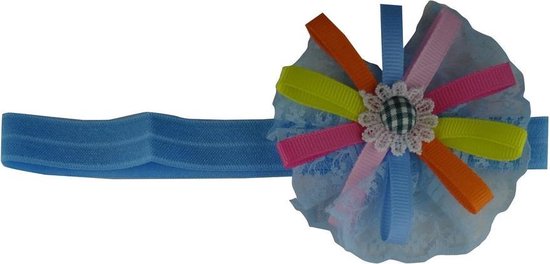 Jessidress Baby Haarband Hoofdband met  Haarbloem - Blauw