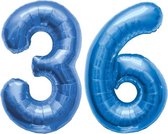 Cijfer 36 Blauw Helium 86 cm Excl. Helium