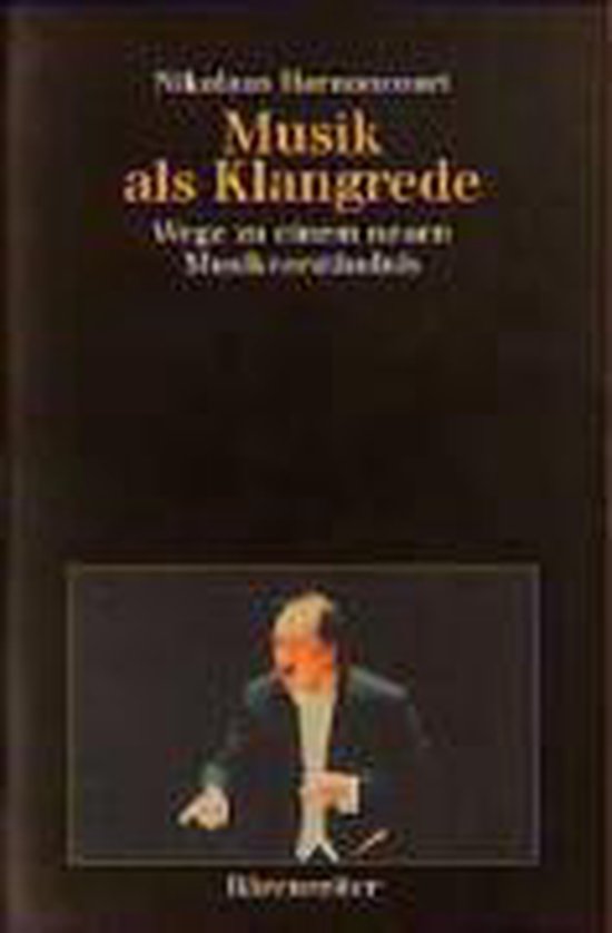 Boek "Musik als Klangrede" met een afbeelding van een dirigent.