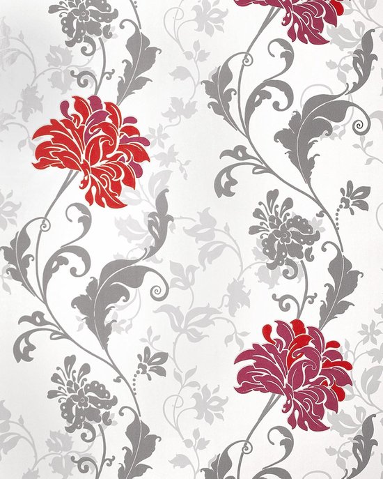 bloem Transplanteren Spruit Bloemen behang EDEM 833-25 deluxe artistiek floral motief bloemetjesbehang  rood... | bol.com