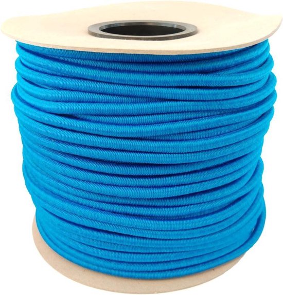 Elastisch Touw - Blauw - 8mm - elastiek per meter | bol.com