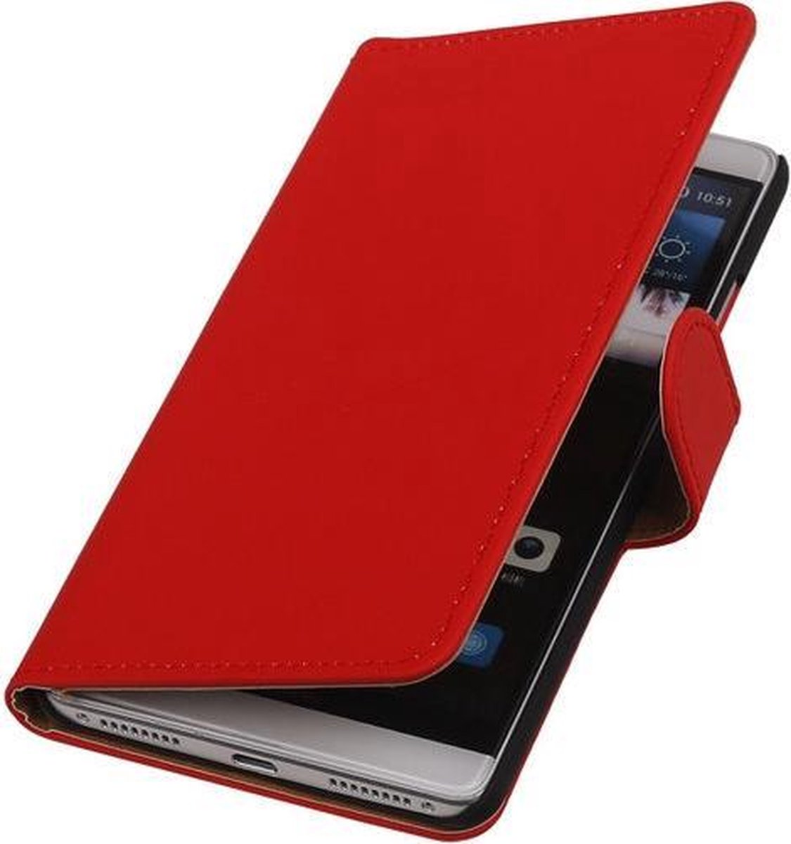 Rood Effen Booktype Huawei Mate S Wallet Cover Hoesje