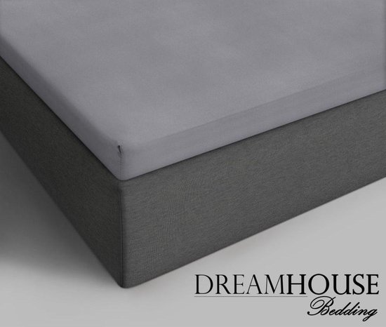 Literie Dreamhouse - Drap-housse pour surmatelas - Coton - Simple - 160x220 cm - Gris