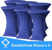 Statafelrok Luxe Blauw x 6 - Statafel Tafelrok - Statafelhoes - Stretch –  ∅80 x 110 cm – geschikt voor Horeca Evenementen | Sta Tafel Hoes | Statafel | Staantafelhoes | Cocktailpa