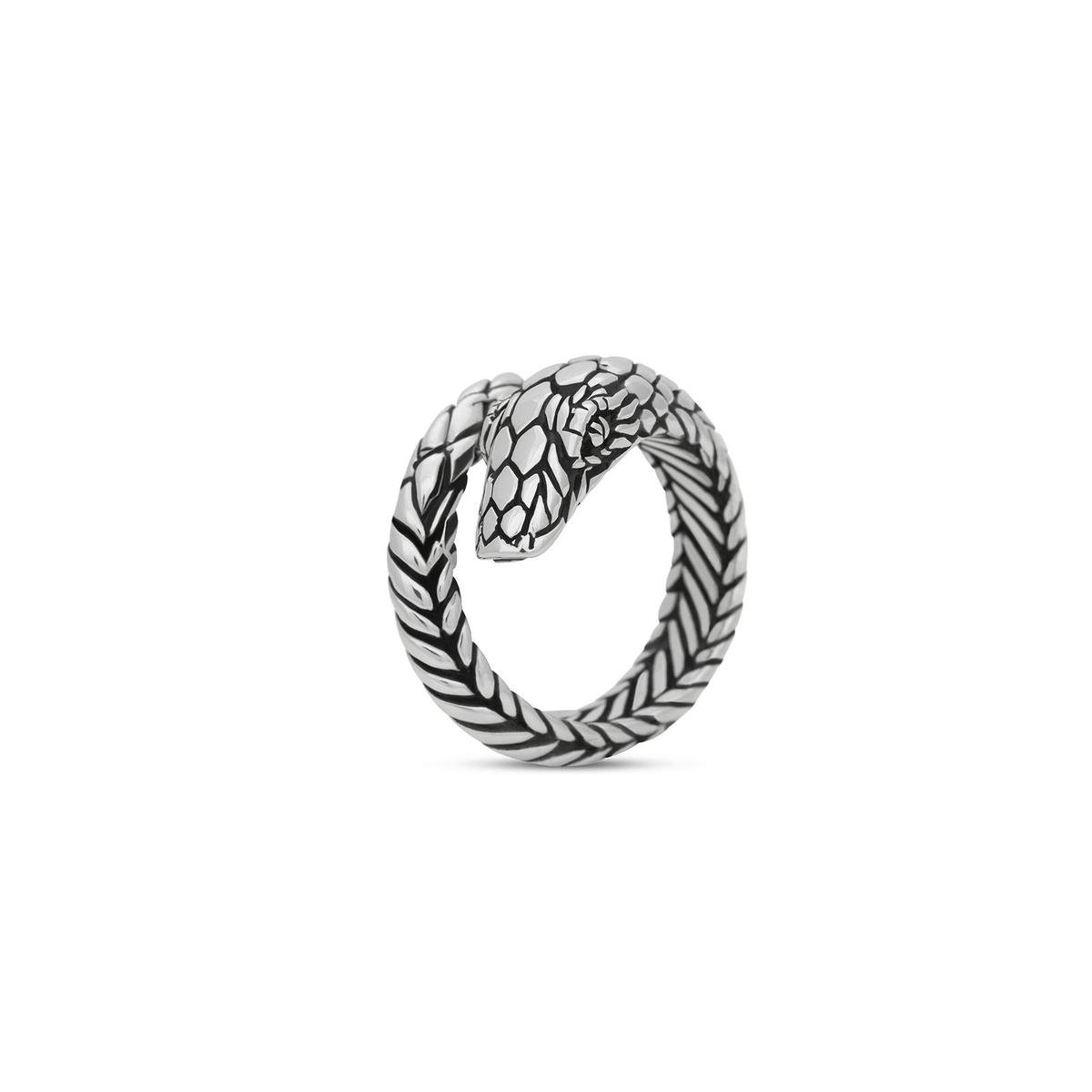SILK Jewellery - Zilveren Ring Slang - Fierce - S28.18 - Maat 18