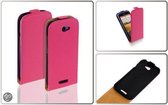 BAOHU Flip Case Lederen Hoesje HTC One S Pink