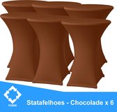 Statafelrok Luxe Chocolade x 6 - Statafel Tafelrok - Statafelhoes - Stretch –  ∅80 x 110 cm – geschikt voor Horeca Evenementen | Sta Tafel Hoes | Statafel | Staantafelhoes | Cocktailparty | T