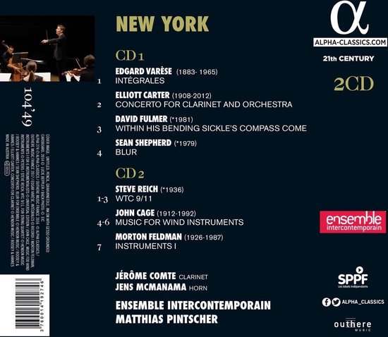 Ensemble Intercontemporain & Matthias Pintscher - New York (2 CD)