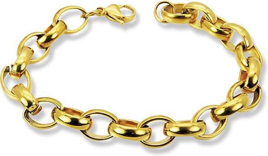 Amanto Armband Djesna Gold - 316L Staal - Ovaal - 10mm - 20cm