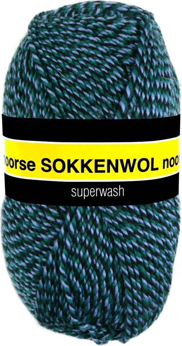 Scheepjes Noorse Wol Markoma 100g - 6852 Groen/Zwart/Blauw