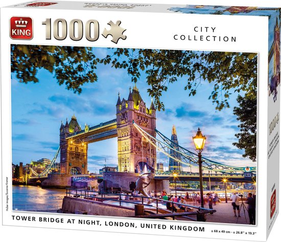 King Puzzel 1000 Stukjes (68 x 49 cm) - Tower Bridge Londen - Legpuzzel  Steden -... | bol.com