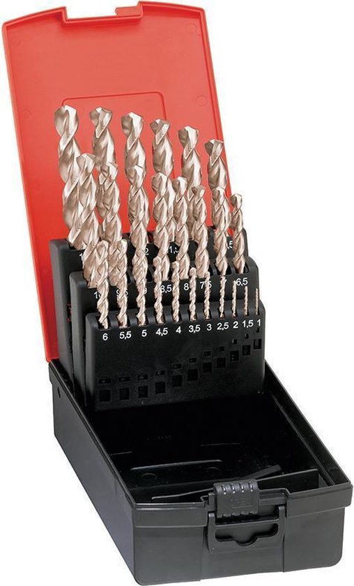 Spir.bor.set Type Profil en acier inoxydable rainuré. HSS-E DIN 338 1-13,0 En plastique. cass. 25 pièces FORMAT