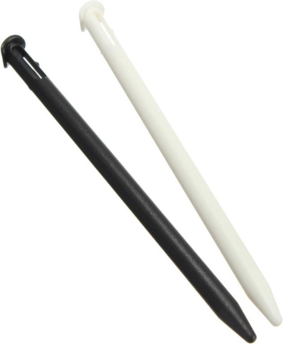 2x Stylus Pen geschikt voor Nintendo 2DS XL - Wit-Zwart - Powerstore Huismerk