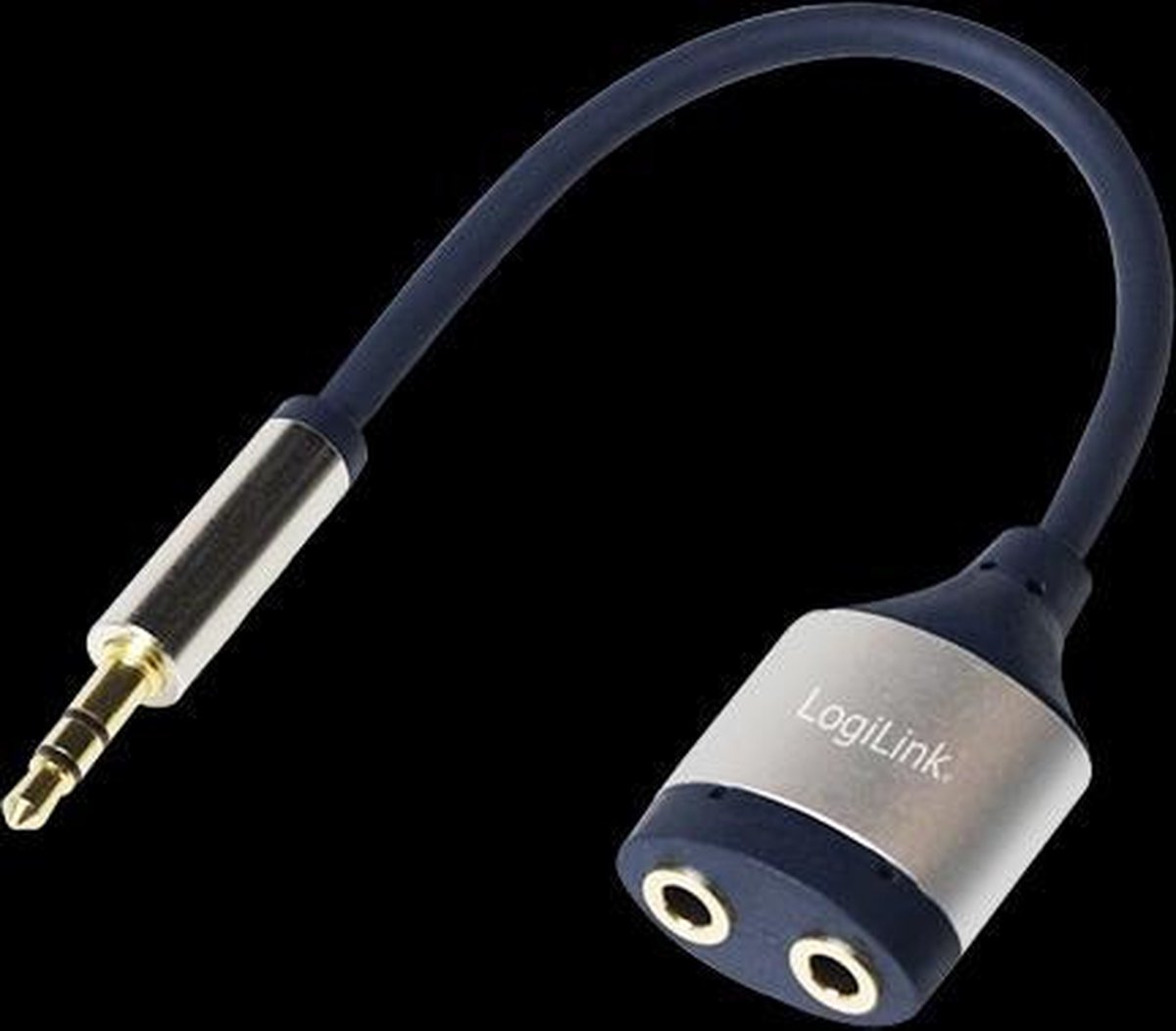 LogiLink CA1100 Jackplug Audio Adapter [1x Jackplug male 3,5 mm - 2x Jackplug female 3,5 mm] Zwart
