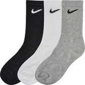 Nike Everyday Lightweight Crew  Sokken (regular) - Maat 46-50 - Unisex - zwart/wit/grijs