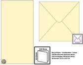 Benza Wenskaarten en Enveloppen om zelf wenskaarten te maken Vierkant 14 x 14 cm - Crème (10 stuks)