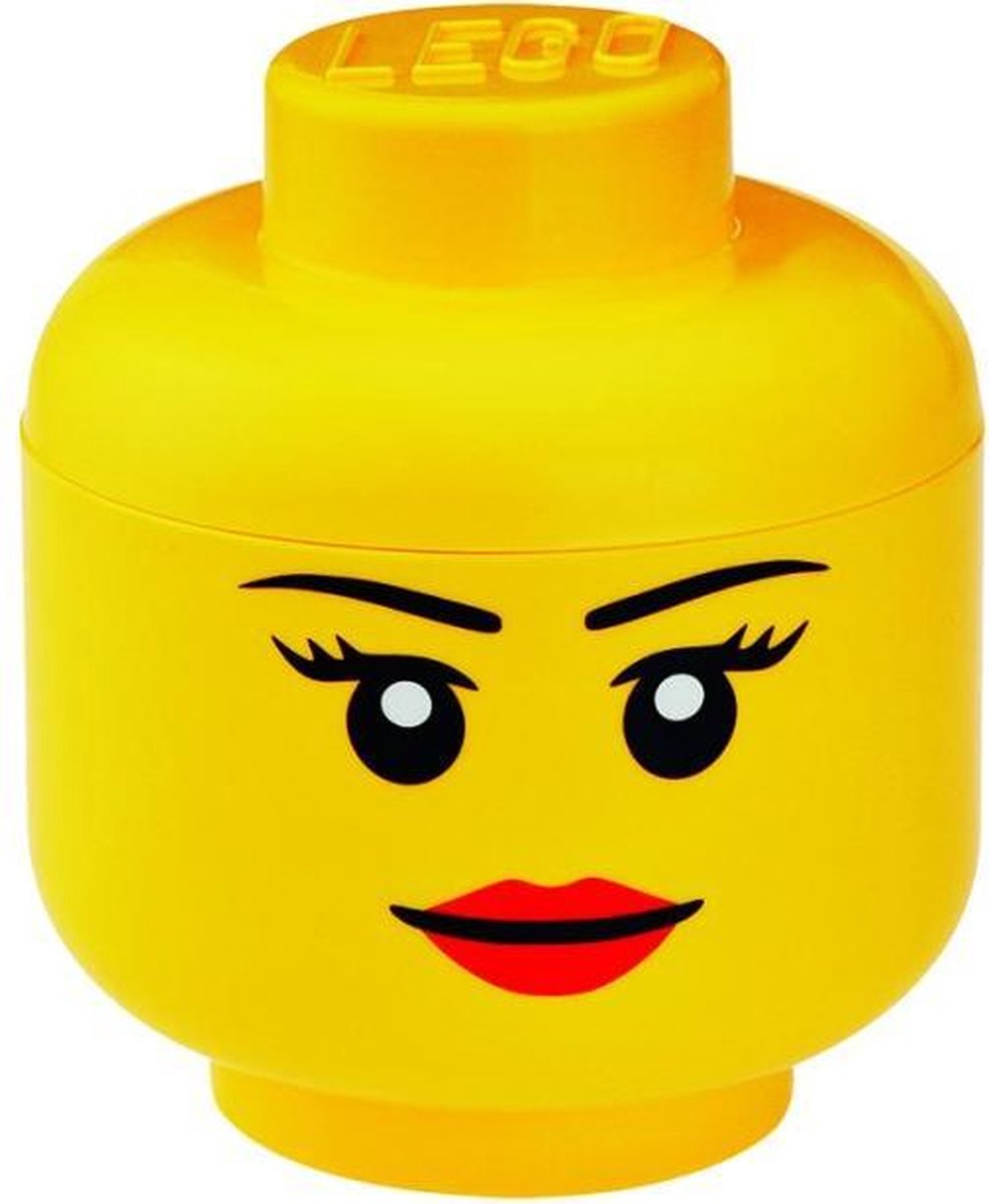 Lego Opbergbox Head S Girl Geel