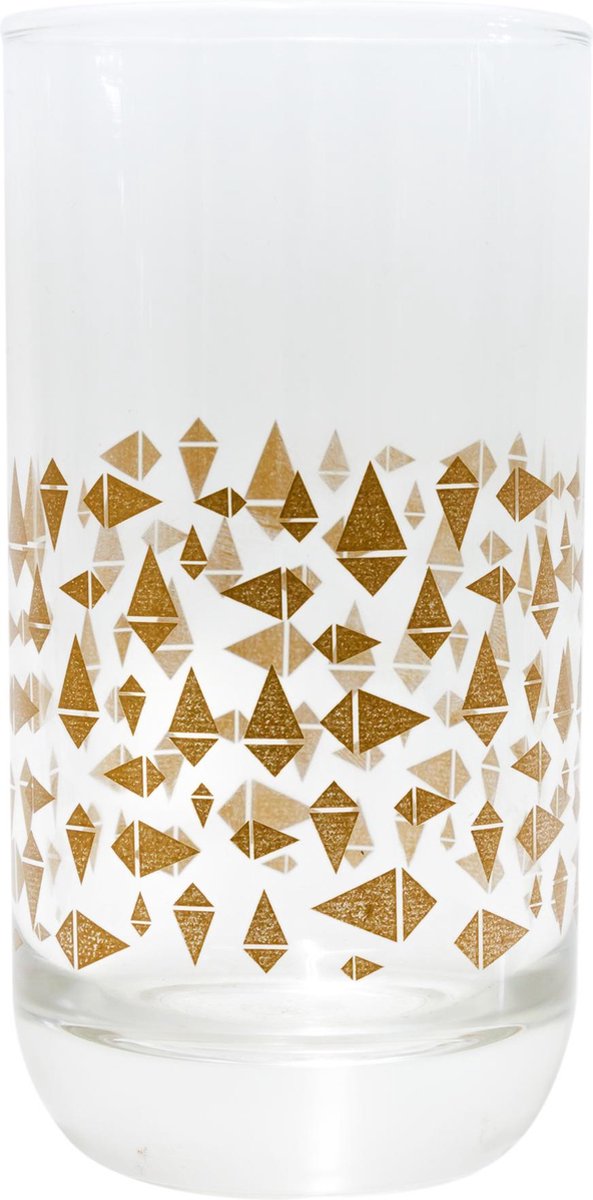 TAK Design Drinkglas Knite Hoog - Glas - Ø6,5 x 12,5 cm - Koper