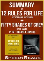 Omslag Summary of 12 Rules for Life: An Antidote to Chaos by Jordan B. Peterson + Summary of Fifty Shades of Grey by EL James 2-in-1 Boxset Bundle