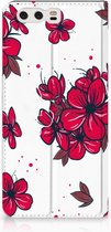 Huawei P10 Plus Standcase Hoesje Design Blossom Red