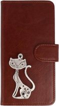 Samsung Galaxy J5 (2017) bruin hoesje kat zilver
