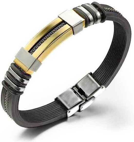 Montebello Armband Malens Gold - 316L Staal - Siliconen - 20.5cm