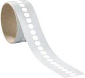 Ronde witte markeringsstickers - zelfklevende folie - 100 stuks op rol Ø 10 mm