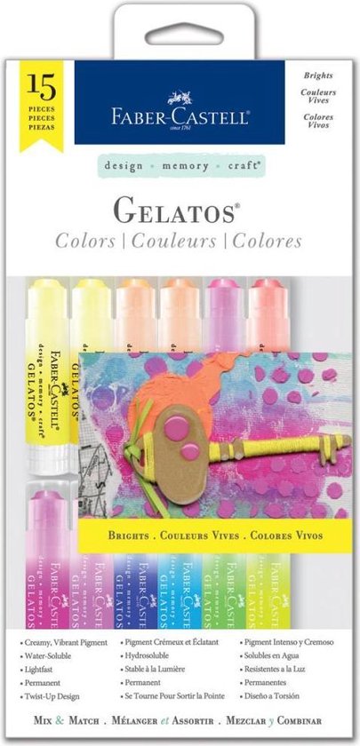 Faber-Castell – Design Memory Craft Gelatos Kit – Brights -15stuks