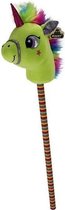 Pluche eenhoorn stokpaard groen 80 cm - Eenhoorn speelgoed stokpaardje