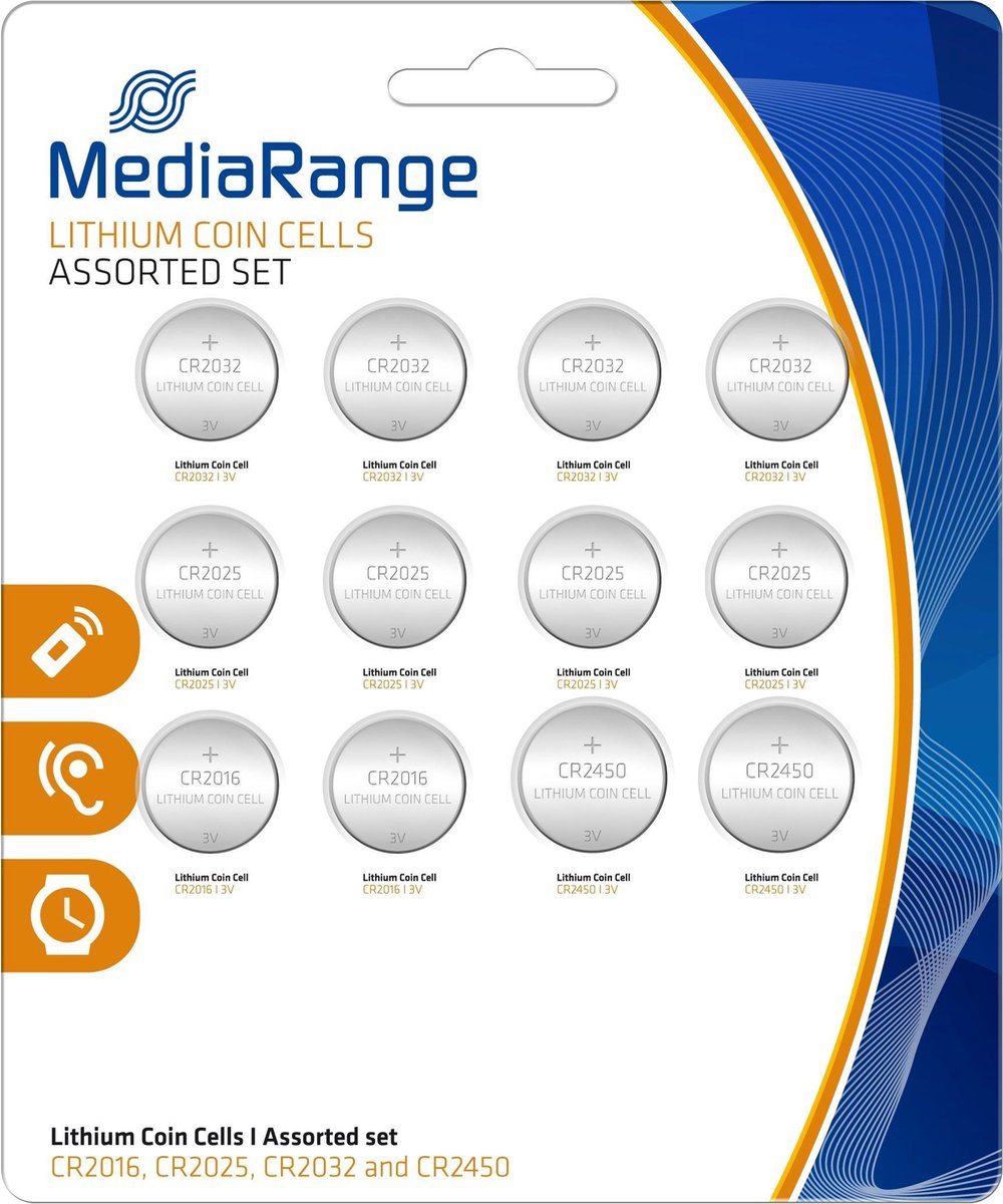 MediaRange CR Batterijenset 2x CR2016, 4x CR2025, 4x CR2032, 2x CR2450