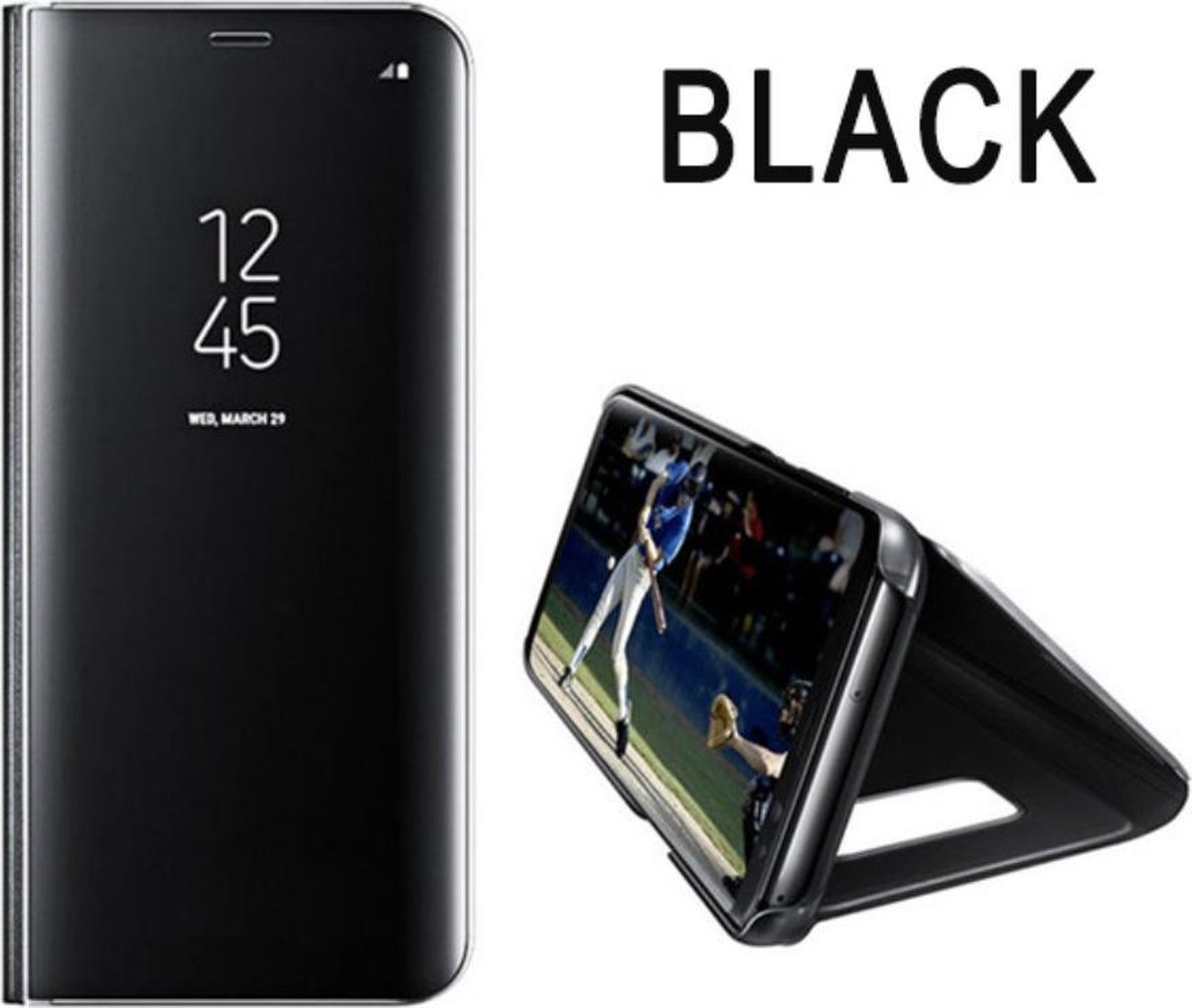 Clear view standing cover - zwart - voor Samsung Galaxy S8 Plus - book case  - flip... | bol.com