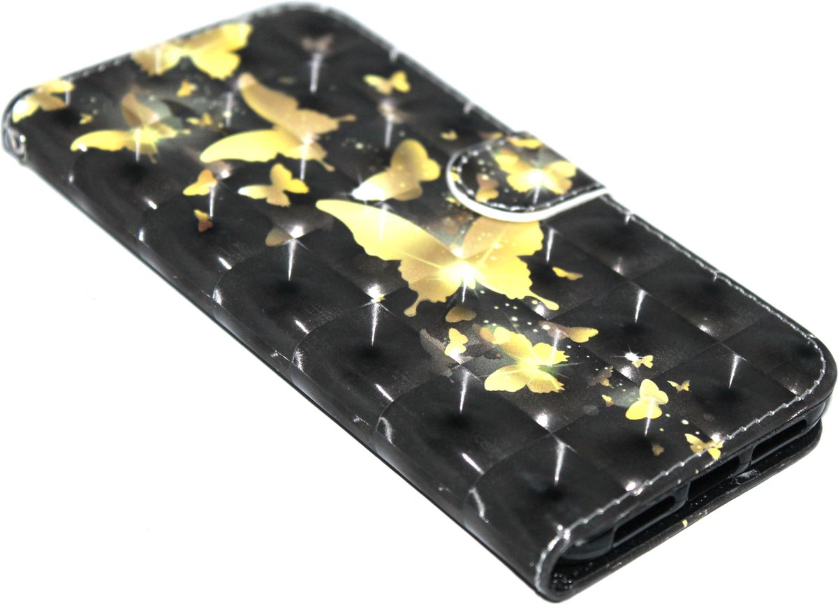 Goud vlinder hoesje kunstleer Geschikt voor iPhone XS/ X