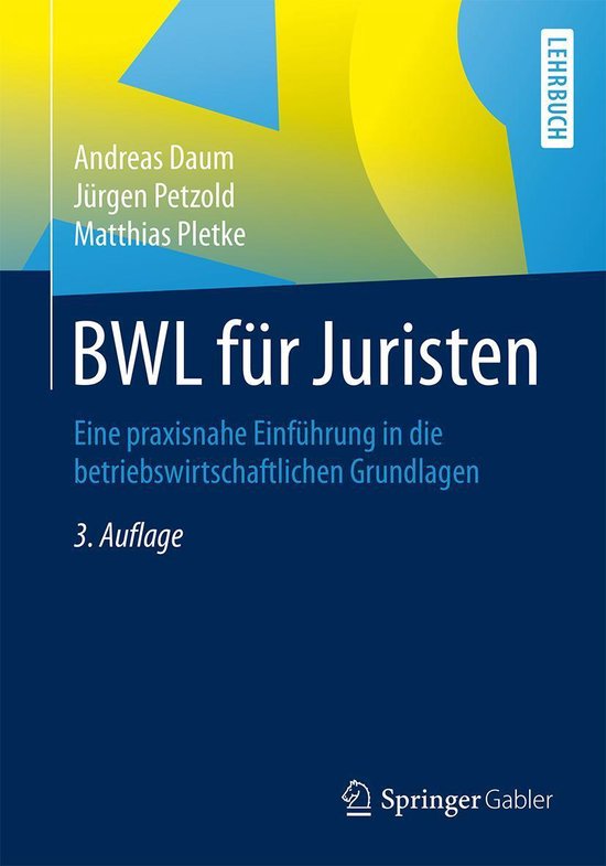 Business and Economics (German Language) - BWL für Juristen - cover